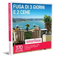 Idee regalo SMARTBOX - Fuga di 3 giorni e 2 cene - Cofanetto regalo - 2 notti con colazione e 2 cene per 2 persone Smartbox