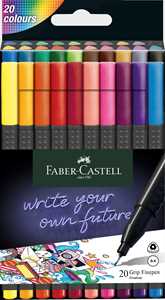 Cartoleria Astuccio in cartone con 20 Grip Finepen 0,4 mm Faber-Castell