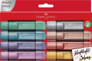 Cartoleria Bustina con 8 evidenziatori Textliner 1546 Metallic Faber-Castell