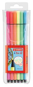 Cartoleria Pennarello Premium - STABILO Pen 68 - Astuccio da 6 - Colori fluo STABILO