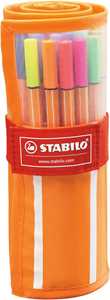 Cartoleria Fineliner - STABILO point 88 - Rollerset con 30 Colori assortiti STABILO