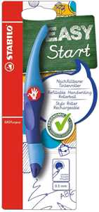 Cartoleria Penna Roller Ergonomica - STABILO EASYoriginal per Destrimani in Blu/Azzurro - Cartuccia Blu inclusa STABILO