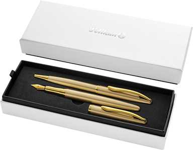 Cartoleria Set penna stilografica + penna a sfera Set K/P36 Jazz Noble Eleg. Gold Etui Pelikan