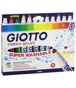 Cartoleria Pennarelli Giotto Turbo Giant. Scatola 12 colori Giotto