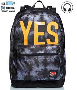 Cartoleria Zaino scuola reversibile Seven The Double Tye and Dye Boy Steel Gray. Grigio. Con cuffie wireless Seven