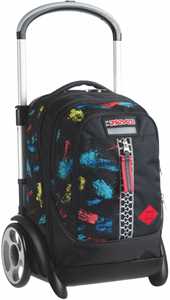 Cartoleria Zaino scuola Trolley Tyre Seven Scratchy Boy, Jet Black, 34 lt - 39 x 57 x 28 cm Seven