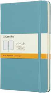 Cartoleria Taccuino Moleskine large a righe copertina rigida azzurro. Reef Blue Moleskine