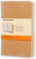 Cartoleria Quaderno Cahier Journal Moleskine pocket a righe beige. Kraft Brown. Set da 3 Moleskine