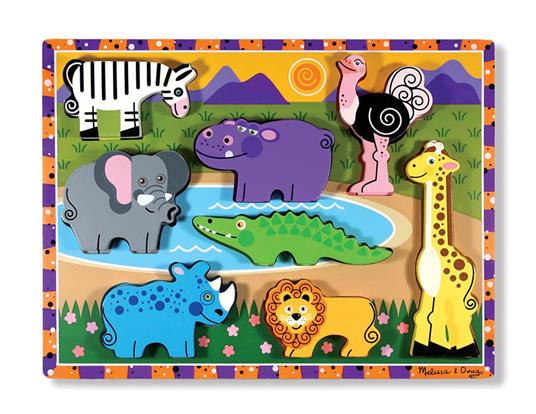 Wooden Chunky Puzzle Safari Animals 8 pezzo