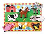 Wooden Chunky Puzzle Farm Animals Puzzle con formine 7 pezzo(i)