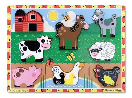 Wooden Chunky Puzzle Farm Animals Puzzle con formine 7 pezzo(i) - 3