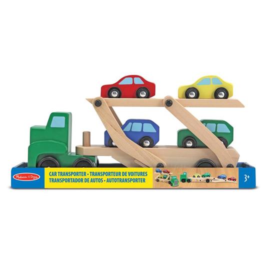 Melissa & Doug Car Carrier Truck & Cars Wooden Toy Set veicolo giocattolo - 2
