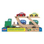 Melissa & Doug Car Carrier Truck & Cars Wooden Toy Set veicolo giocattolo
