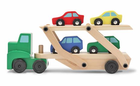 Melissa & Doug Car Carrier Truck & Cars Wooden Toy Set veicolo giocattolo - 5