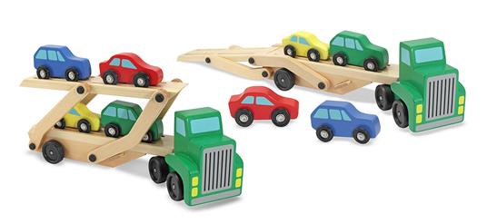 Melissa & Doug Car Carrier Truck & Cars Wooden Toy Set veicolo giocattolo - 7