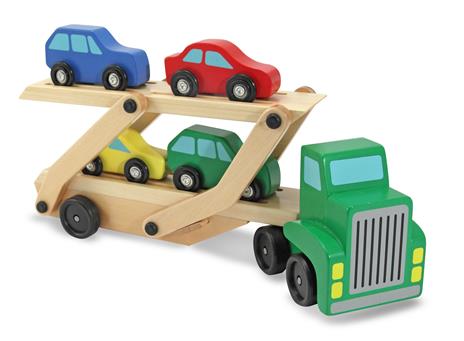 Melissa & Doug Car Carrier Truck & Cars Wooden Toy Set veicolo giocattolo - 8