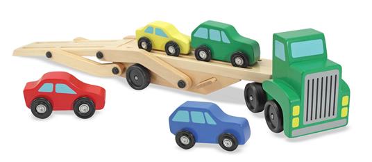 Melissa & Doug Car Carrier Truck & Cars Wooden Toy Set veicolo giocattolo - 9