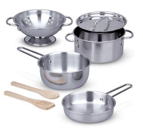 Let's Play House! Stainless Steel Pots & Pans Play Set - 3