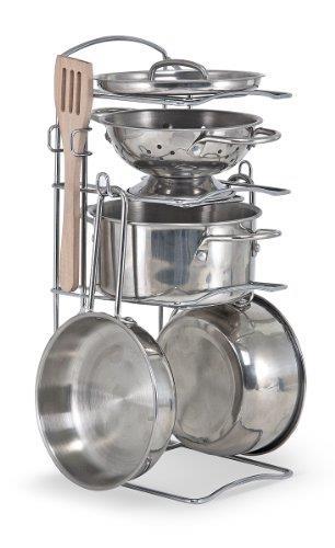 Let's Play House! Stainless Steel Pots & Pans Play Set - 8