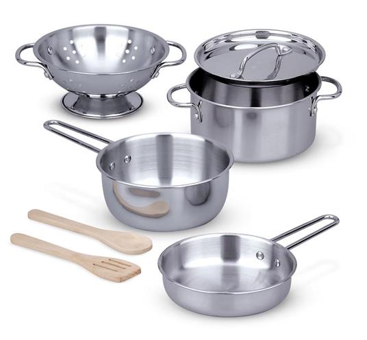 Let's Play House! Stainless Steel Pots & Pans Play Set