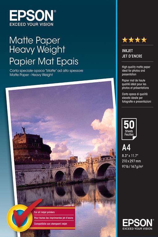 Epson Matte Paper Heavy Weight - A4 - 50 Fogli