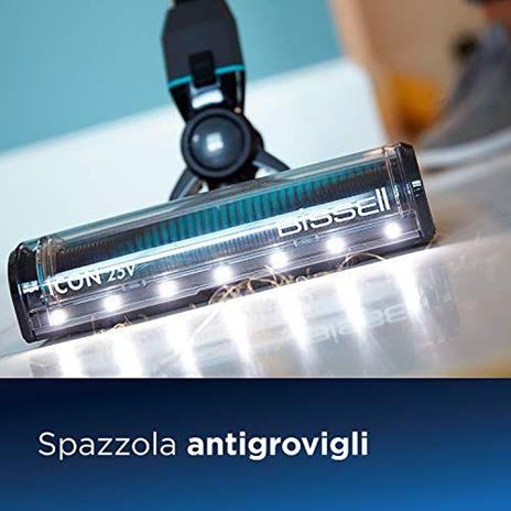 Bissell Icon Asprirapolvere 3-in-1 Senza Fili, Spazzola Rotante Antigrovigli, 25 V, senza Accessori per Animali, Rumorosità 81 dB, 2602N - 4