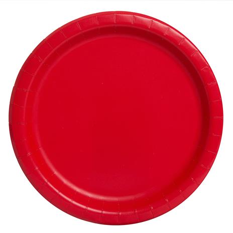 Unique Party- Piatti Ecologici in Carta-23 cm-Colore Rosso-Confezione da 8, Red, 3125EU