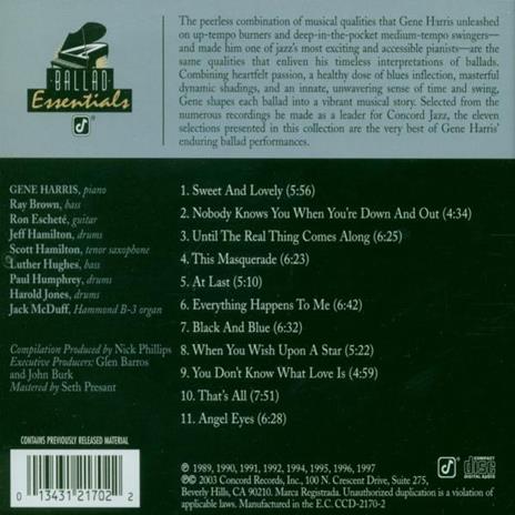 Ballad Essentials - CD Audio di Gene Harris - 2