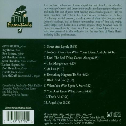 Ballad Essentials - CD Audio di Gene Harris - 2