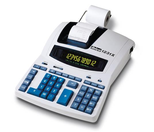 Rexel Ibico 1231X Calcolatrice Scrivente Professionale Bianco/Blu