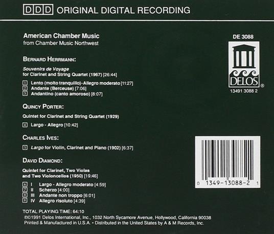 Musica da Camera Americana - Souvenirs De Voyage - CD Audio di Bernard Herrmann - 2