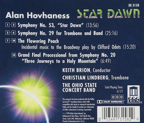 Sinfonia n.53 Op.377 'star Dawn', Sinfonia n.29 Op.289, the Flowering Peach - CD Audio di Alan Hovhaness,Christian Lindberg - 2