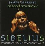 Sinfonia n.7 Op.105, Sinfonia n.2 Op.43 - CD Audio di Jean Sibelius,James DePreist