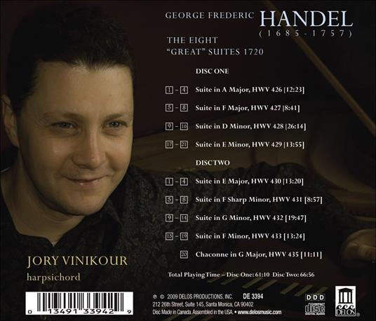 Suite per Tastiera Hwv 426-433, Ciaccona Hwv 435 - CD Audio di Georg Friedrich Händel - 2