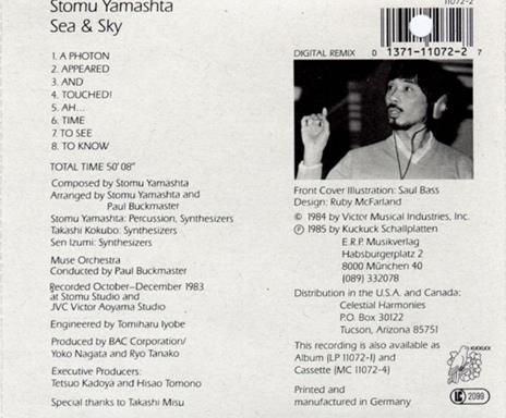 Sea and Sky - CD Audio di Stomu Yamashta - 2