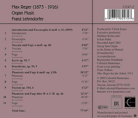 Max Reger. Organ Works - CD Audio di Franz Lehrndorfer - 2
