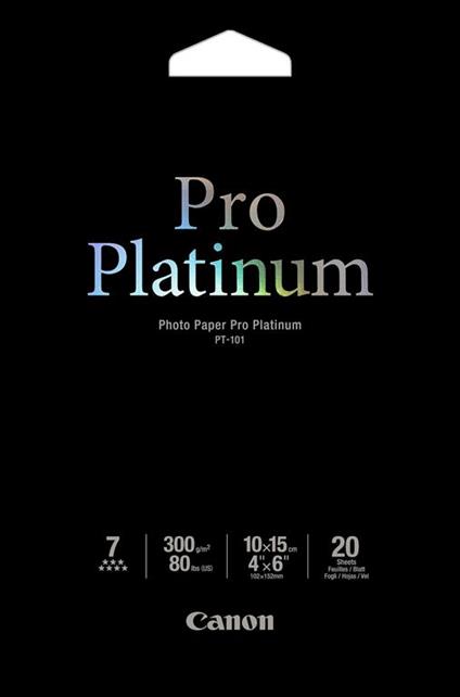 Canon PT-101 - Pro Platinum Photo 10x15cm, 20 sheets carta fotografica