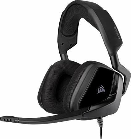 Corsair VOID ELITE Surround Cuffie Gaming con Microfono Omnidirezionale Ottimizzato, Audio 7.1 con PC, PS4, Xbox One, Switch e Mobili Compatibilità, Nero