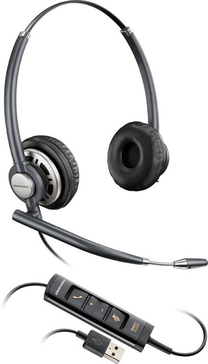 POLY Encorepro HW725 Cuffia Padiglione auricolare Nero, Argento