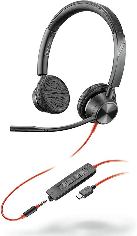Plantronics Blackwire C3325 - Cuffie stereo con connettore USB-A e braccio fless