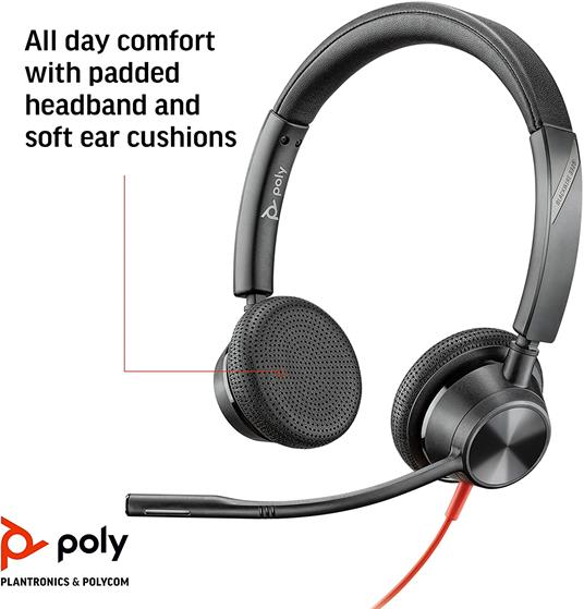 Plantronics Blackwire C3325 - Cuffie stereo con connettore USB-A e braccio fless - 4