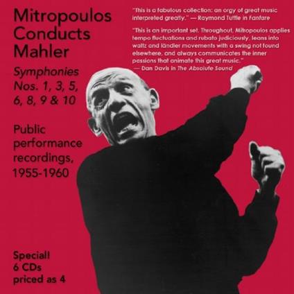 Symphonies nos. 1, 3, 5, 6, 8 & 9 - CD Audio di Gustav Mahler,Dimitri Mitropoulos