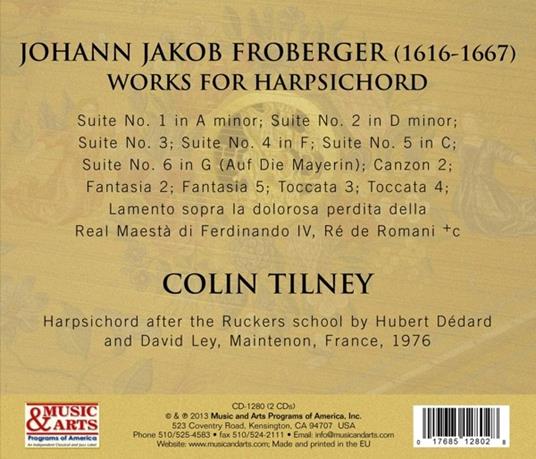 Froberger 1649. Brani per clavicembalo - CD Audio di Johann Jacob Froberger,Colin Tilney - 2