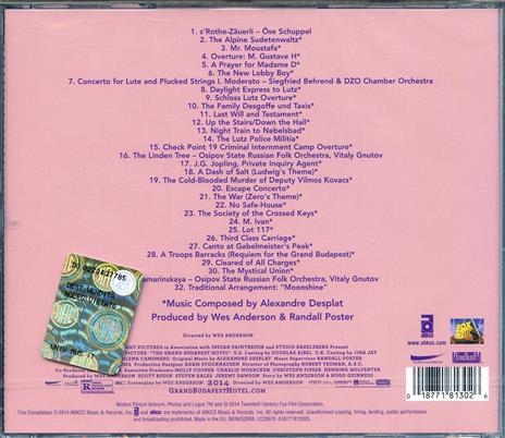 The Grand Budapest Hotel (Colonna sonora) - CD Audio - 2