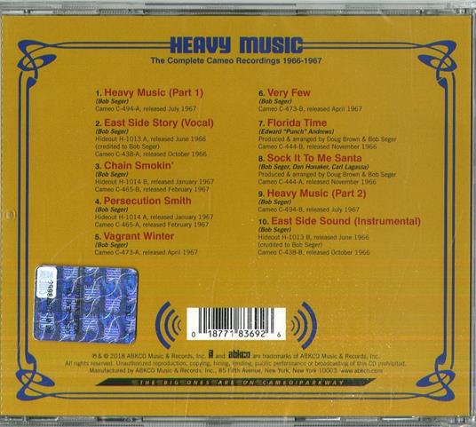 Heavy Music. The Complete Cameo Recordings 1966-1967 - CD Audio di Bob Seger - 2