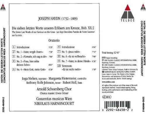 Le ultime sette parole di Cristo sulla croce - CD Audio di Franz Joseph Haydn,Nikolaus Harnoncourt,Concentus Musicus Wien - 2