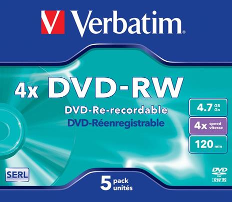 DVD-RW Verbatim DVD 4.7Gb (5 Pezzi)