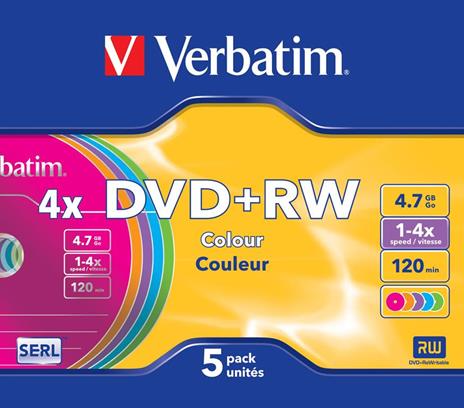DVD+RW Colours 4.7Gb DVD+RW 5pezzo(i) Verbatim - 6