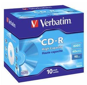 CD-RW Verbatim CD 800MB (10 Pezzi)
