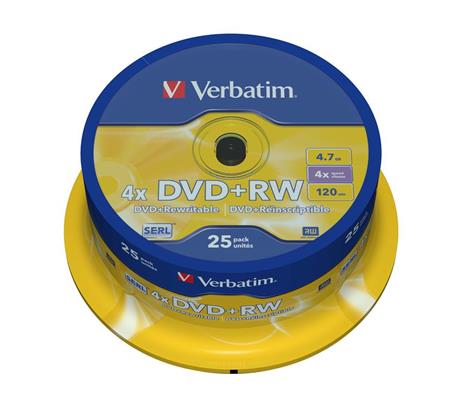 Verbatim DVD+RW Matt Silver 4,7 GB 25 pezzo(i)